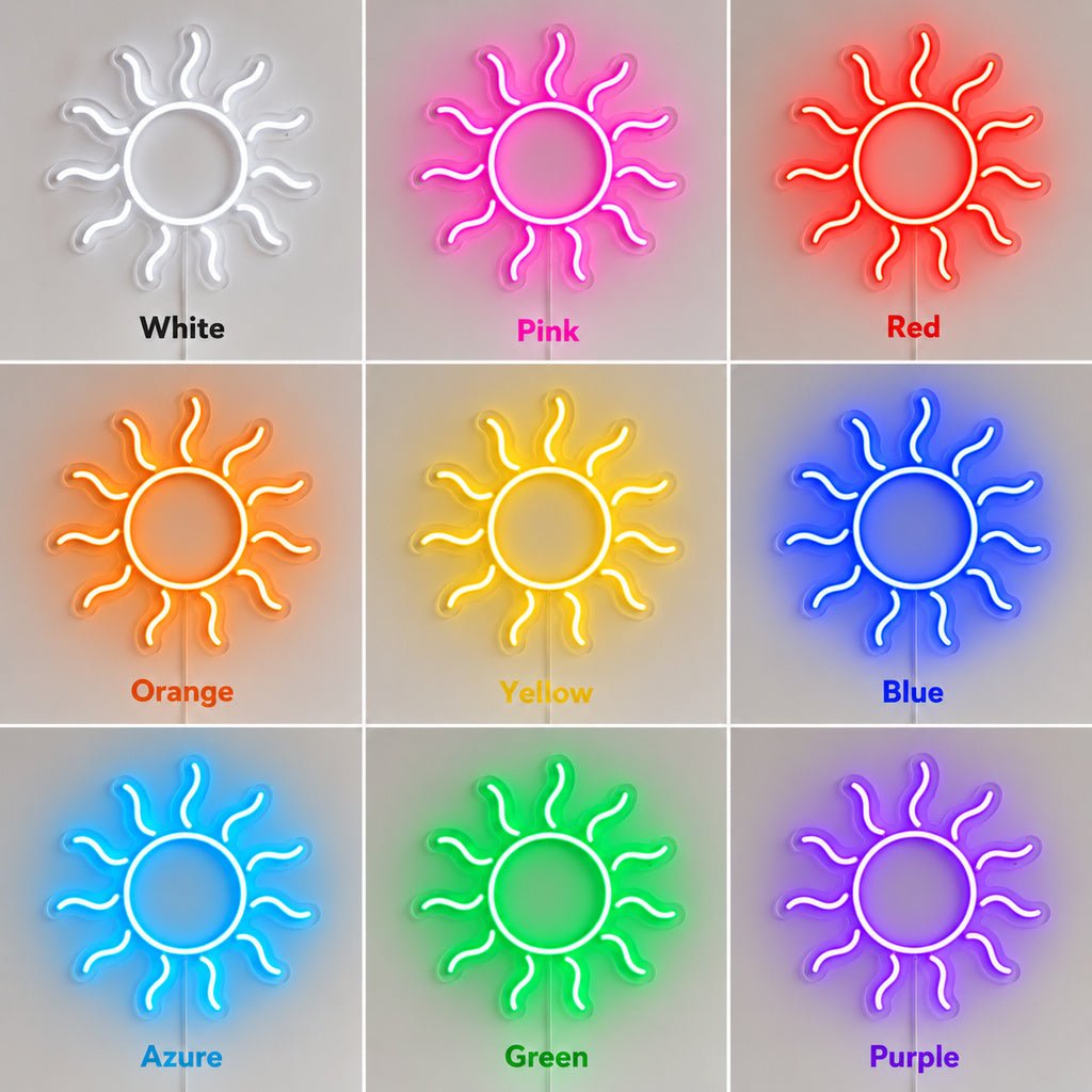 Amber Sun Rays LED Neon Sign - Shineneon