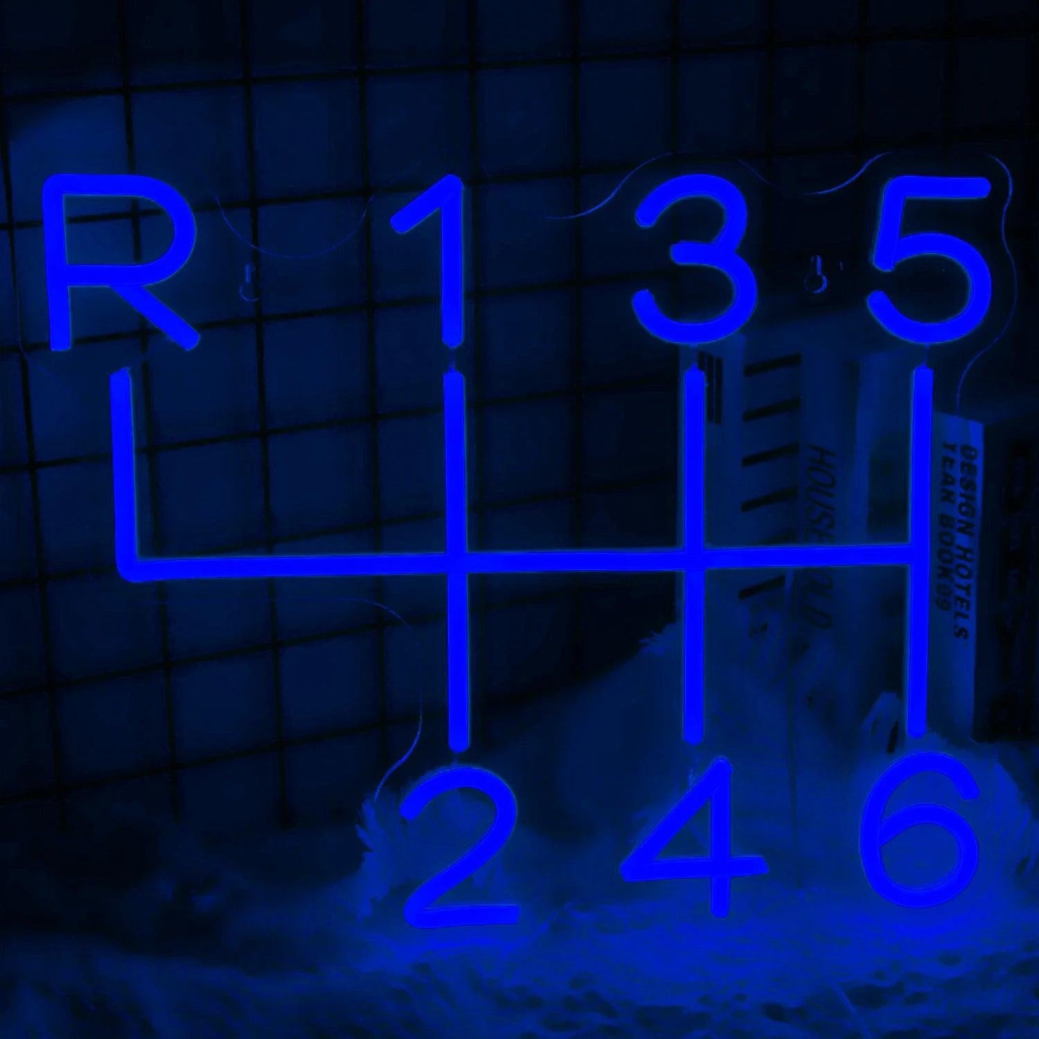 Amber Yellow Car Gear Shift Pattern Led Neon Sign For Car Lover Room Decor | Shineneon