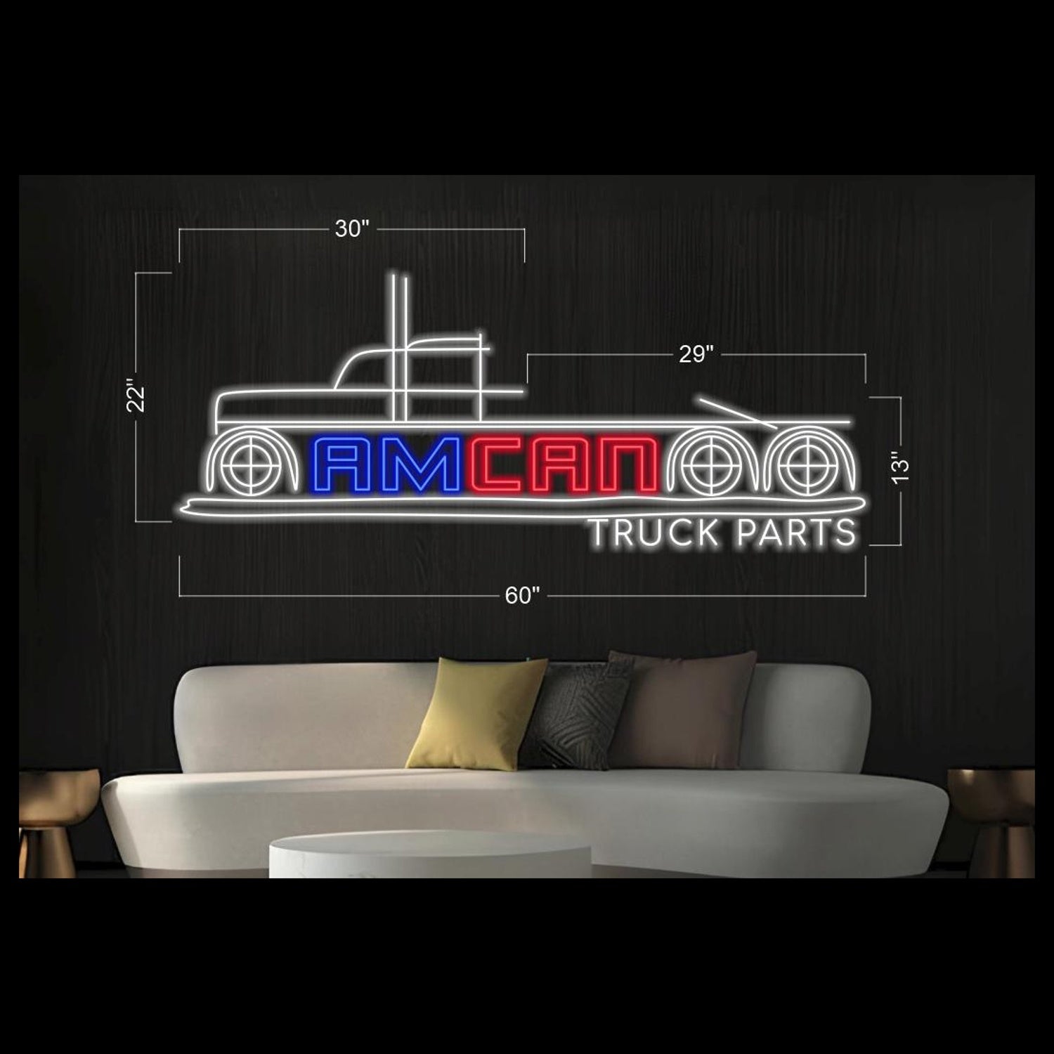 Amcan Truck Parts Multi-Color Led Neon Sign For Indoor Decor | Shineneon