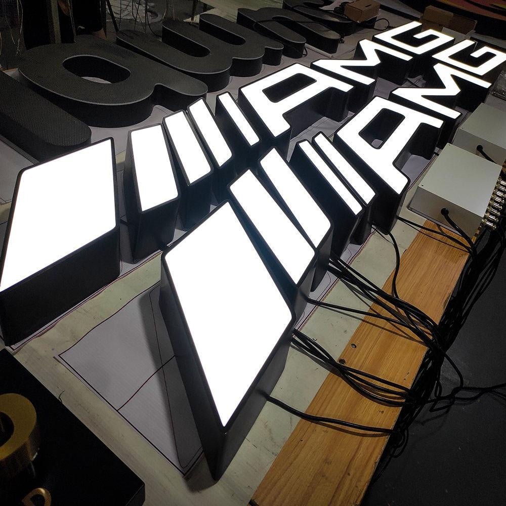 Ame With Logo 3D Frontlit Letters Metal Led Sign - Shineneon