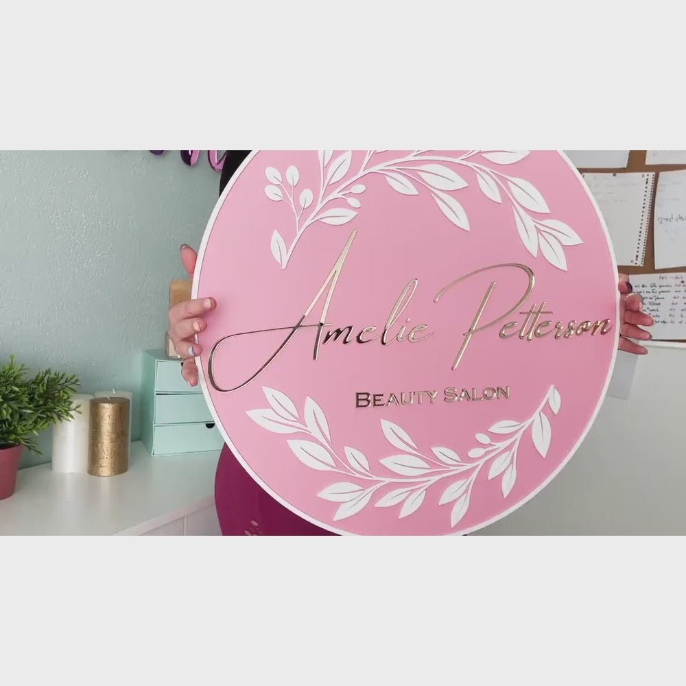 Amelie Petterson Salon Acrylic Business Logo Sign - Shineneon