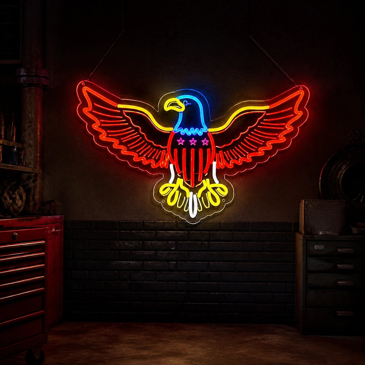 American Eagle Stars And Stripes Vintage LED Neon Sign high-converting product image