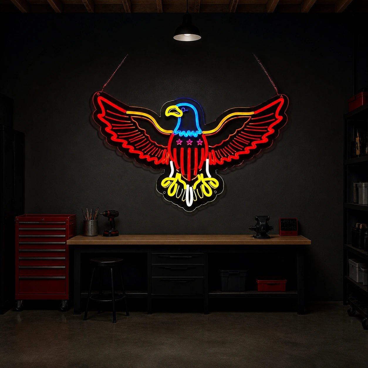 American Eagle Stars And Stripes Vintage LED Neon Sign - Shineneon