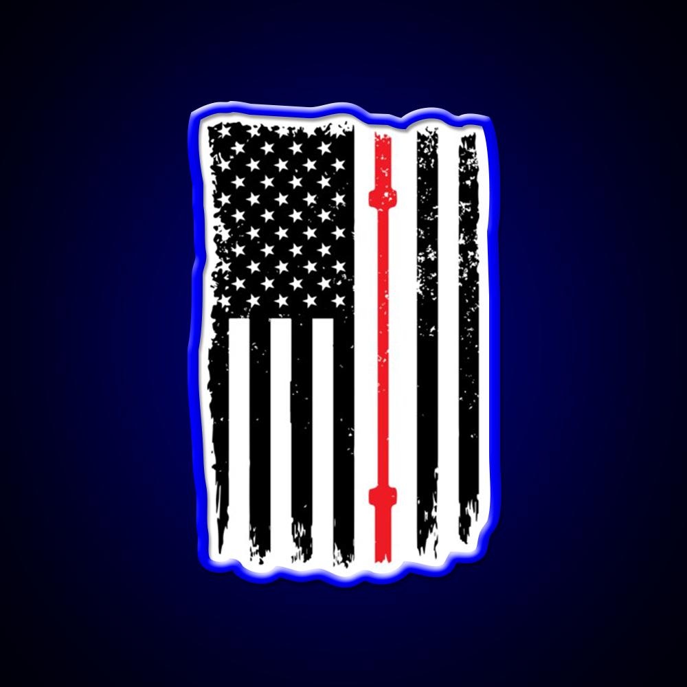 American Flag Gym Barbell Sports Gym Fitness Led Neon Sign Rgb Color