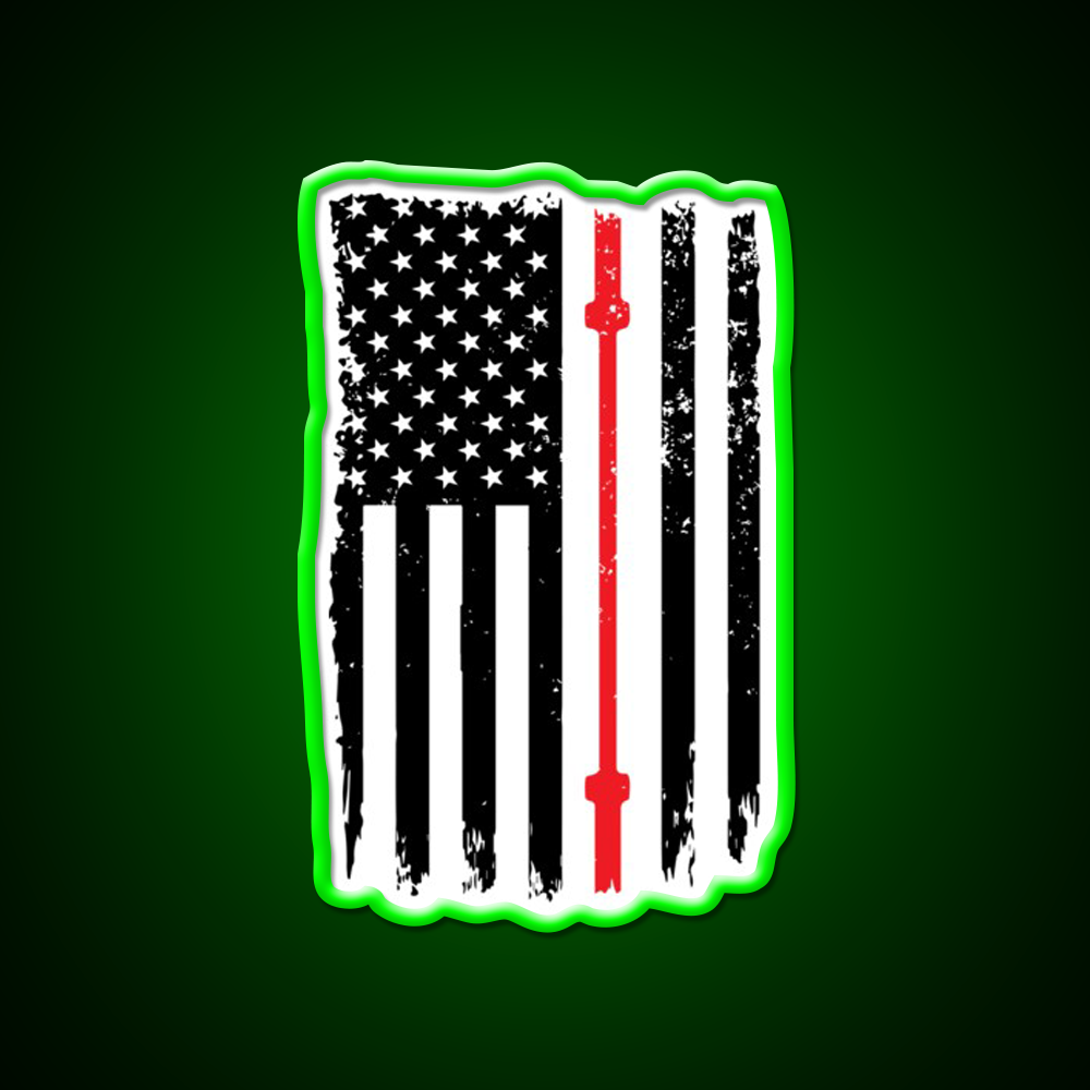 American Flag Gym Barbell Sports Gym Fitness Led Neon Sign Rgb Color