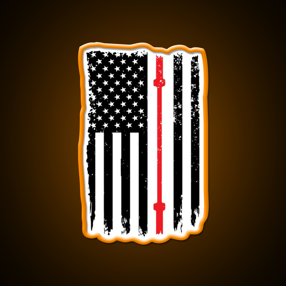 American Flag Gym Barbell Sports Gym Fitness Led Neon Sign Rgb Color