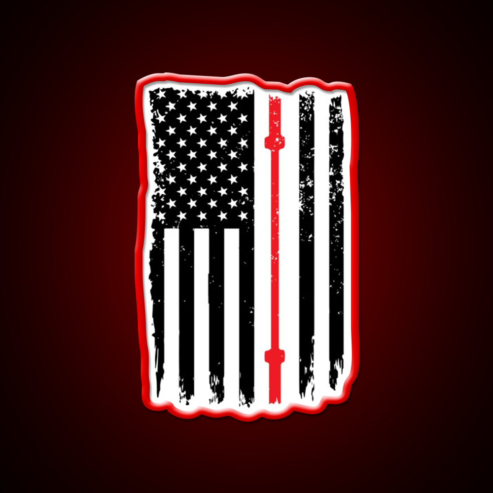 American Flag Gym Barbell Sports Gym Fitness Led Neon Sign Rgb Color