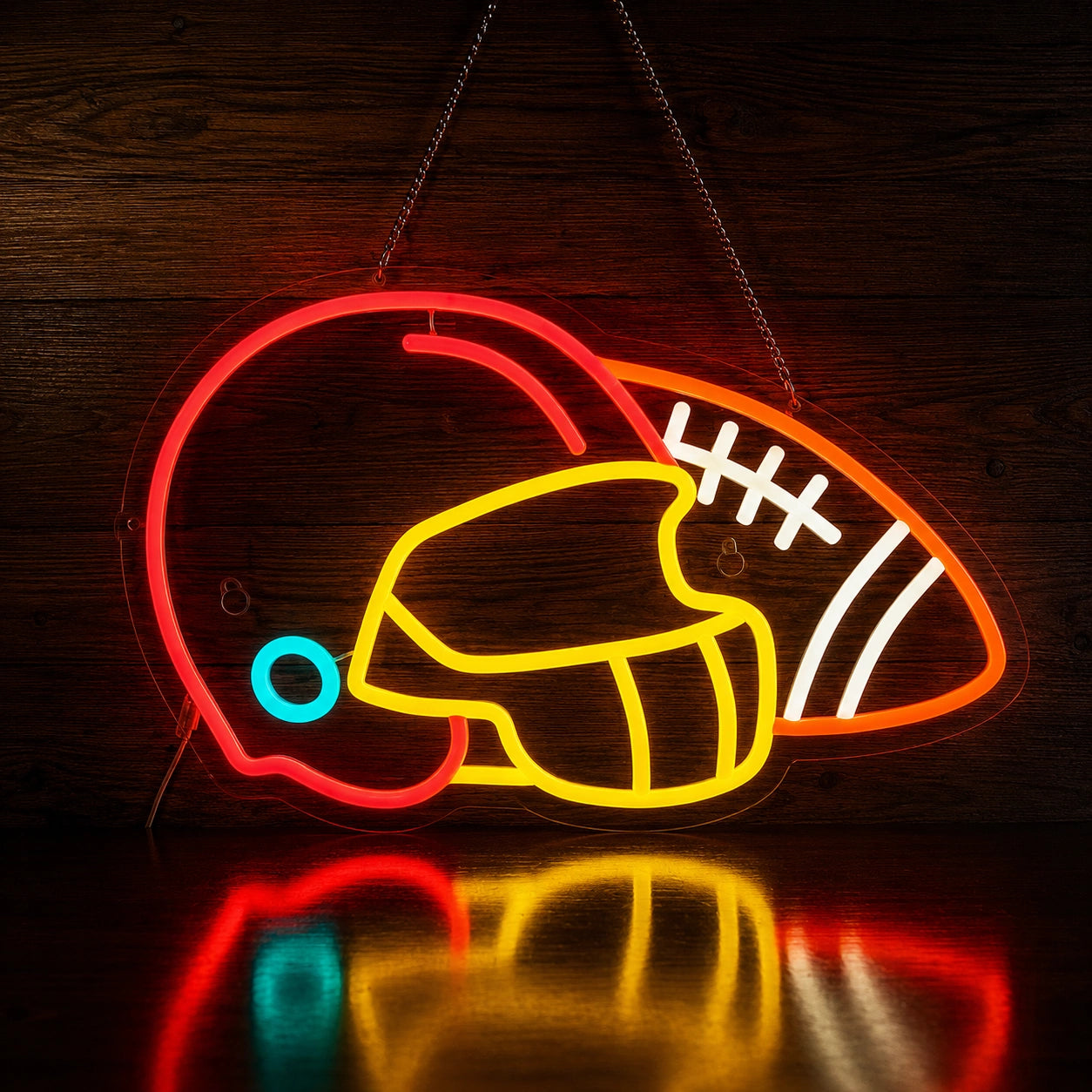 American Football And Helmet LED Neon Sign main product image