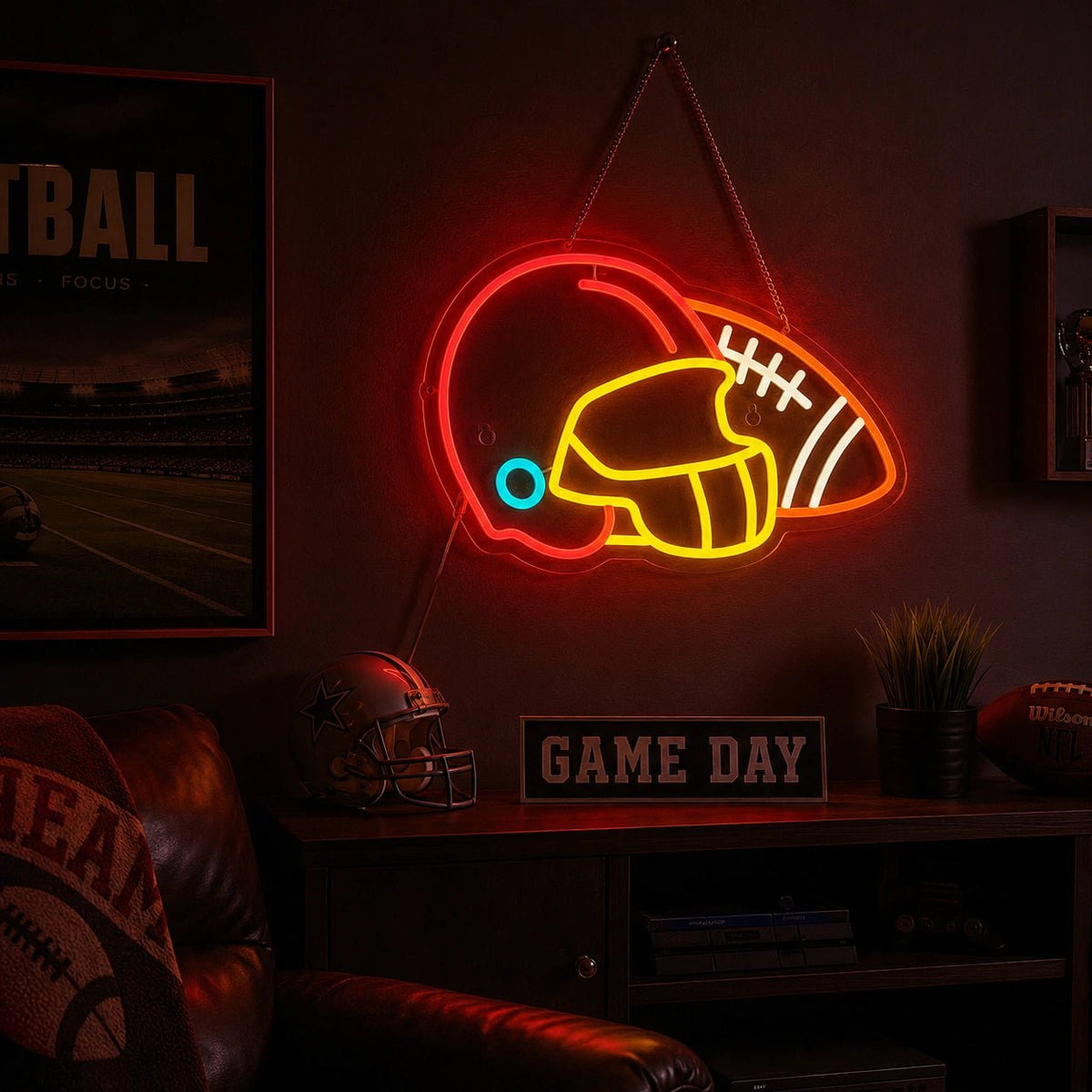 American Football And Helmet LED Neon Sign - Shineneon
