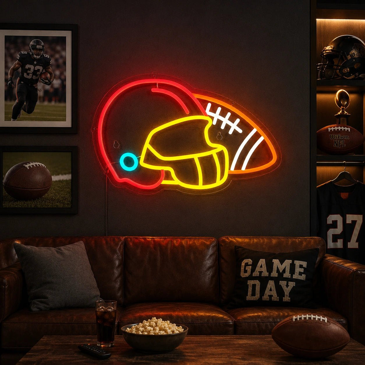 American Football And Helmet LED Neon Sign - Shineneon