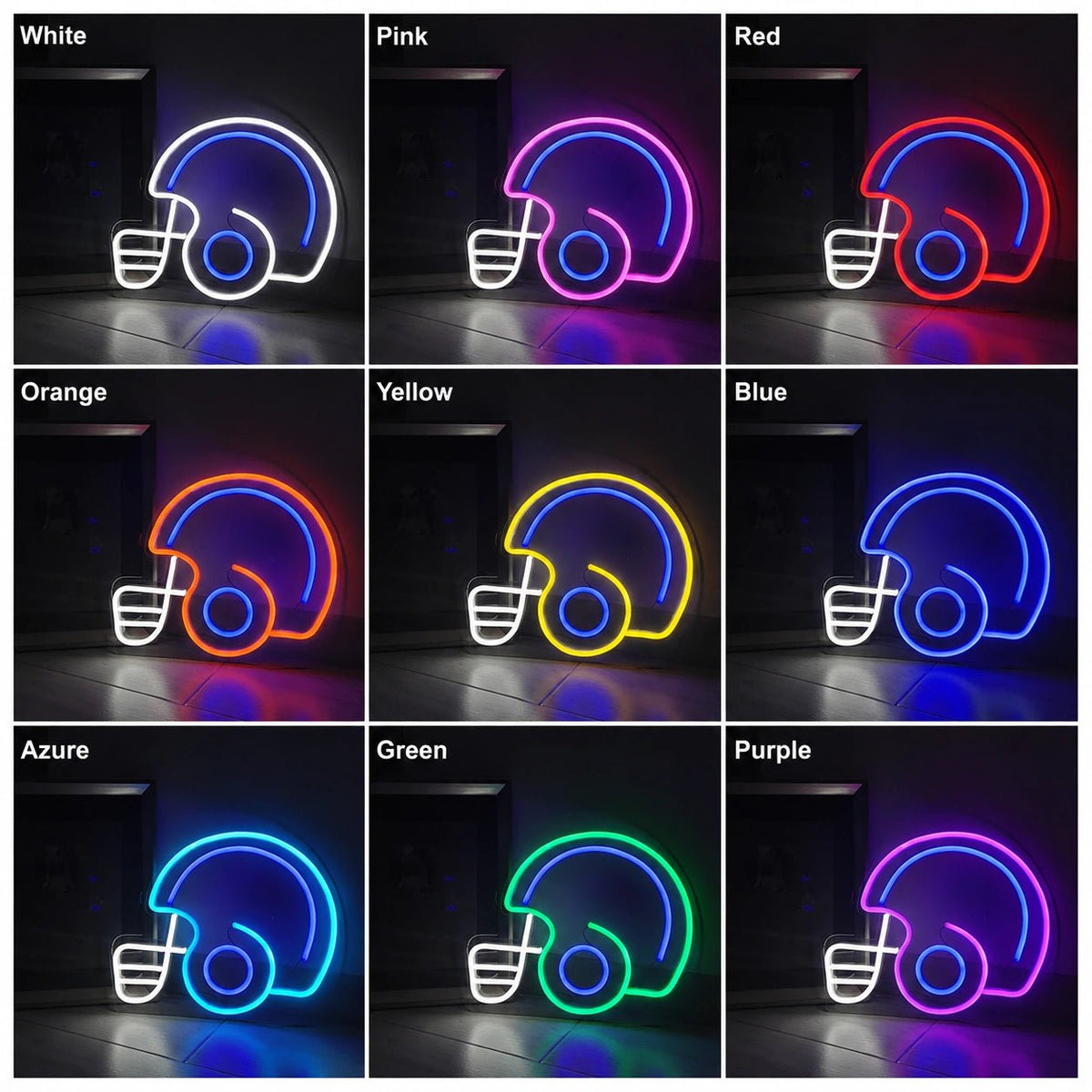 American Football Helmet Side Profile LED Neon Sign - Shineneon