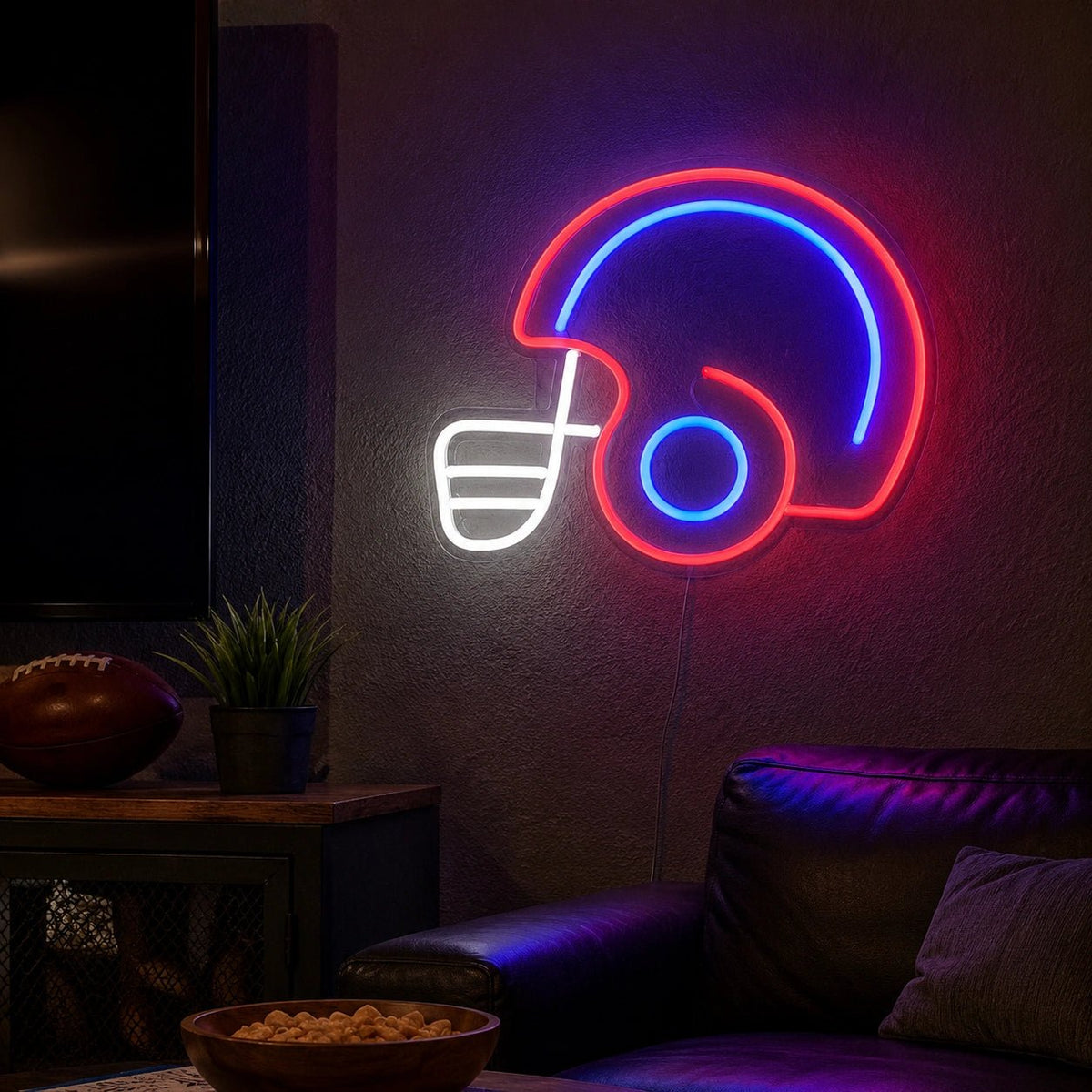 American Football Helmet Side Profile LED Neon Sign - Shineneon