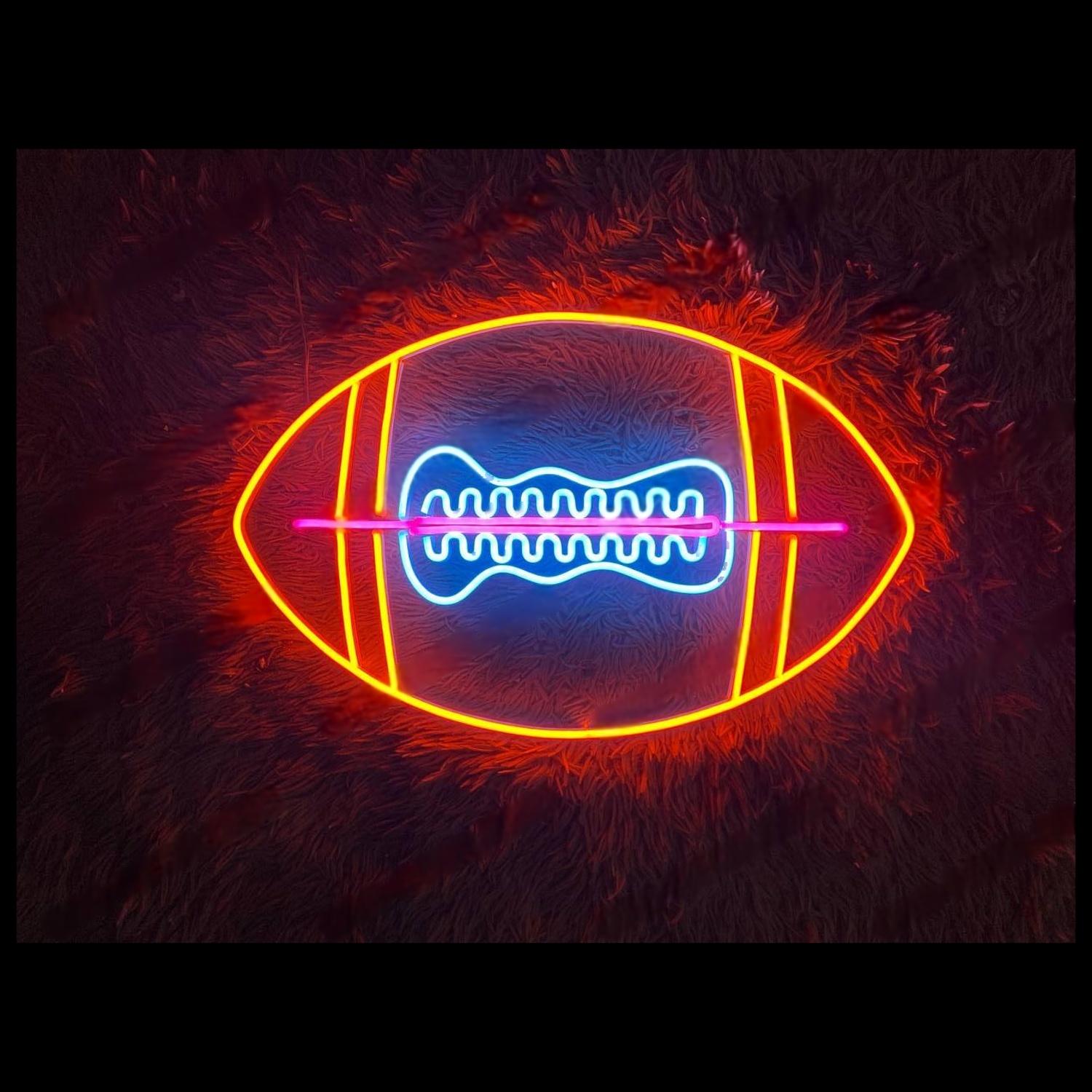 American Football Orange Blue Led Neon Sign For Sports Bar Decor | Shineneon