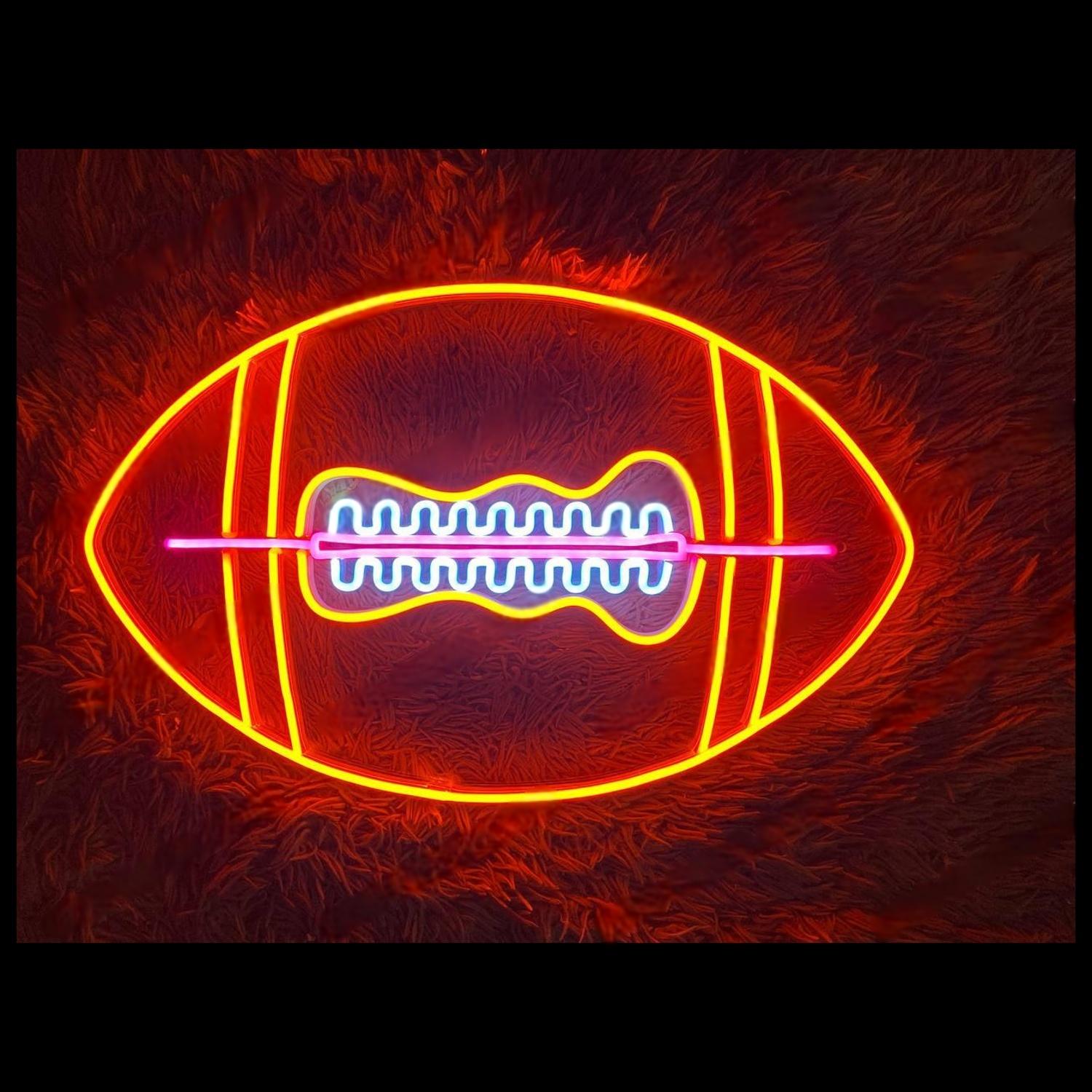 American Football Orange Blue Led Neon Sign For Sports Bar Decor | Shineneon