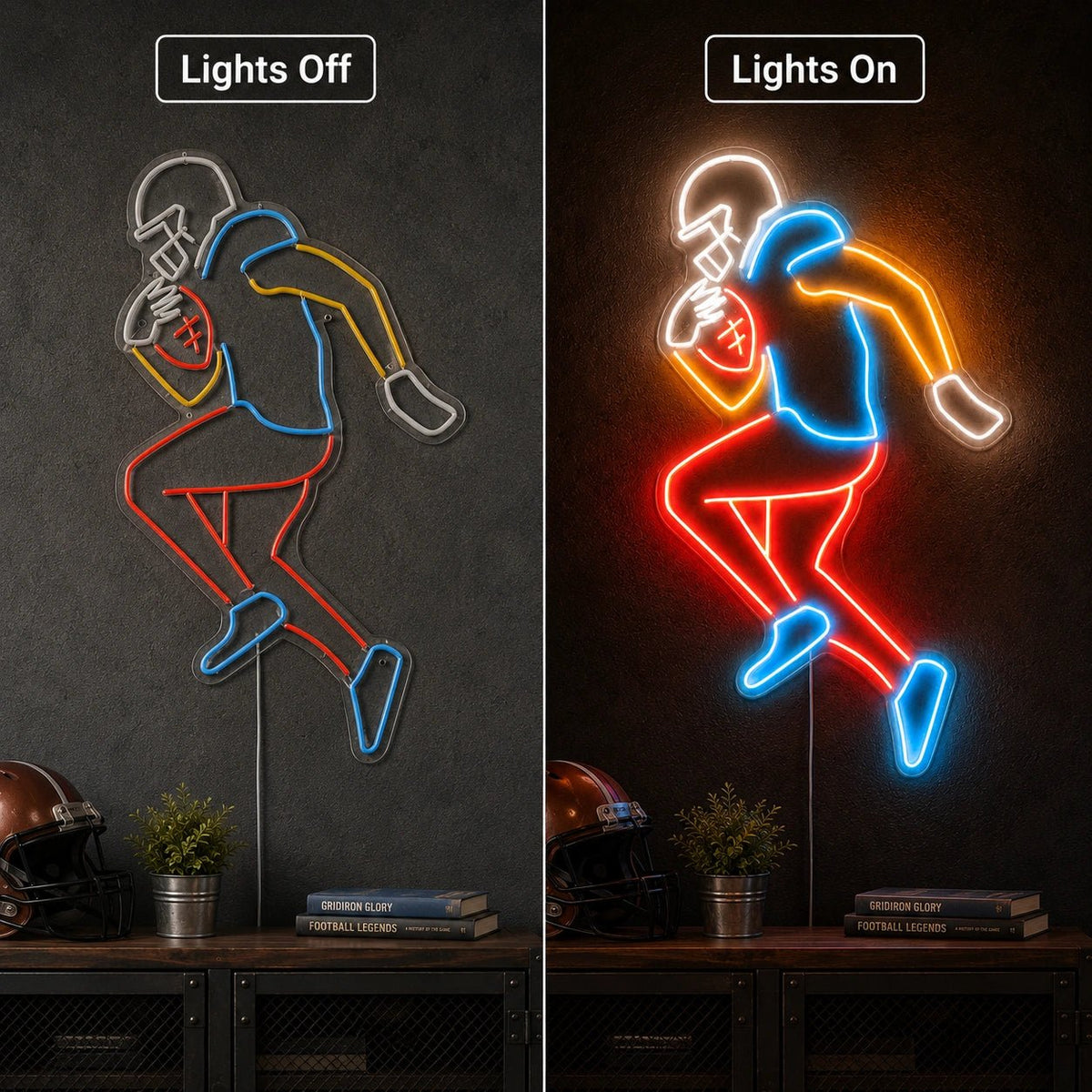 American Football Player LED Neon Sign - Shineneon