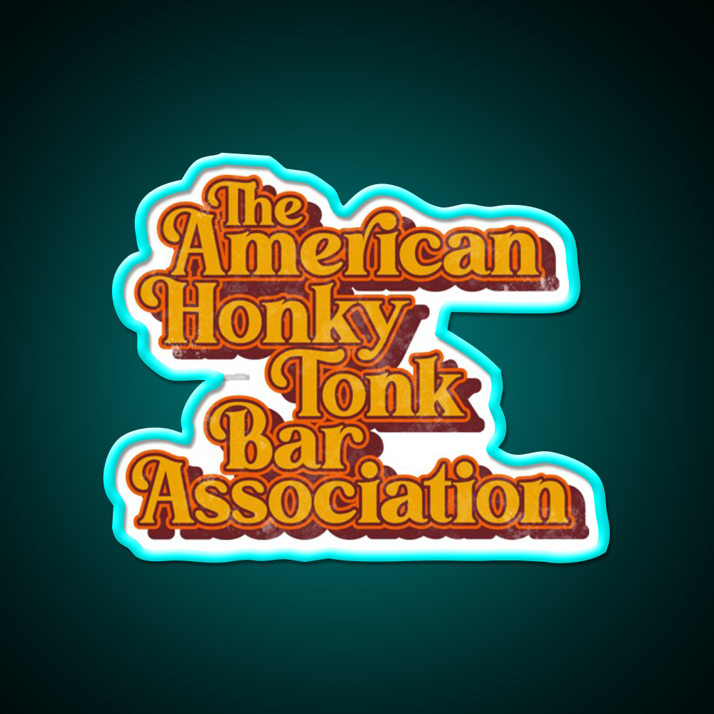 American Honky Tonk Bar Assoc Music Whiskey Drink Bar Led Neon Sign Rgb Color