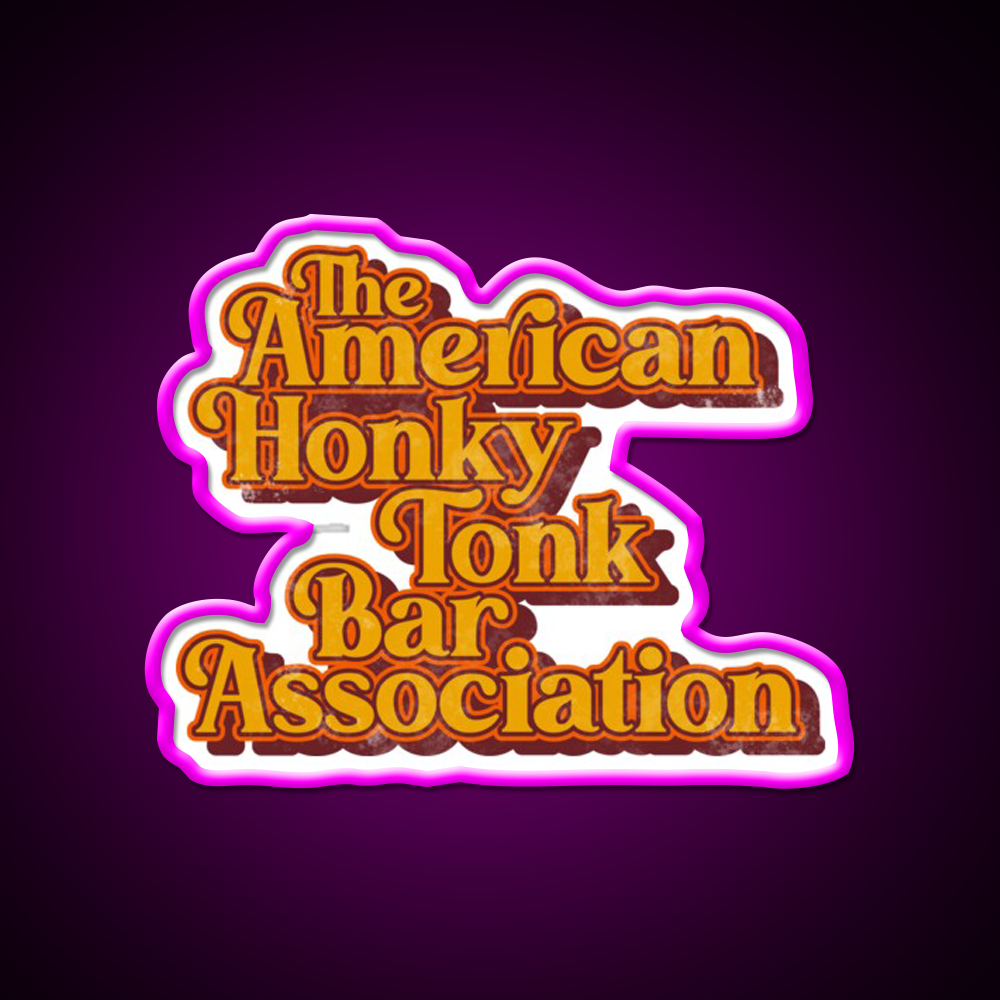American Honky Tonk Bar Assoc Music Whiskey Drink Bar Led Neon Sign Rgb Color