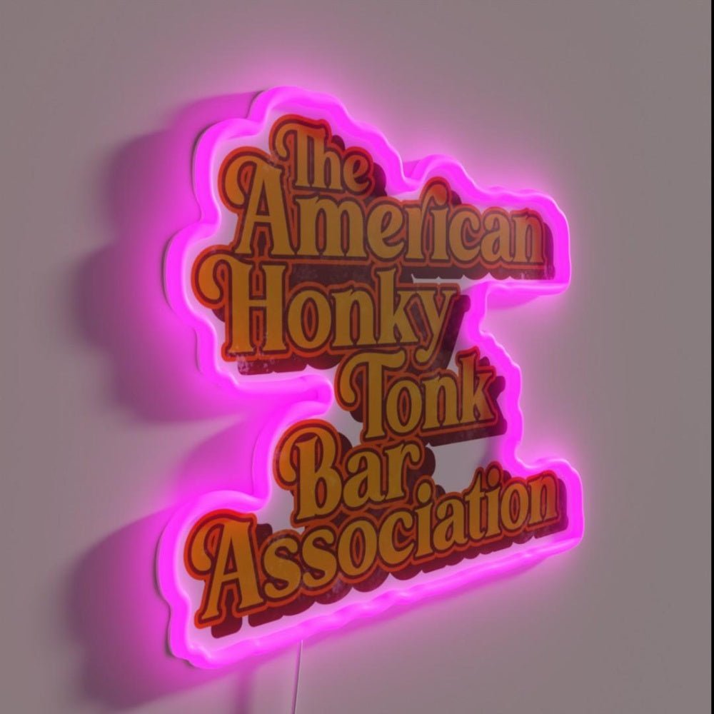 American Honky Tonk Bar Assoc Retro Classic Rgb Led Neon Sign - Shineneon