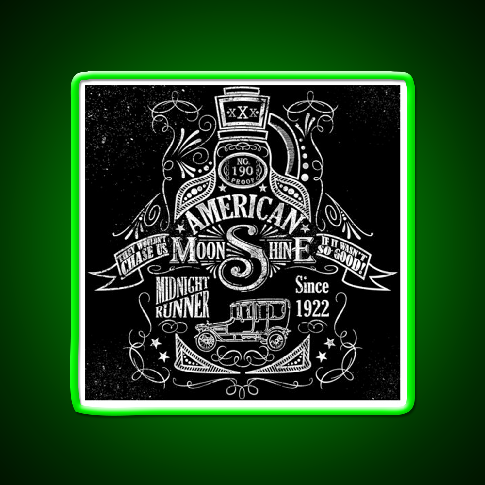 American Moonshine Vintage Whiskey Drink Bar Led Neon Sign Rgb Color
