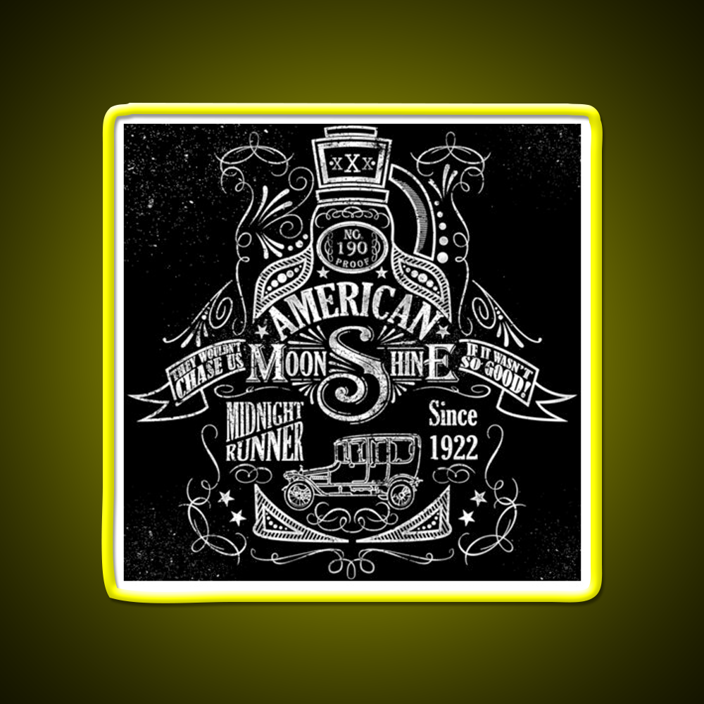 American Moonshine Vintage Whiskey Drink Bar Led Neon Sign Rgb Color