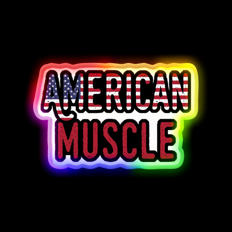 American Muscle Gym Slogan Gym Fitness Led Neon Sign Rgb Color
