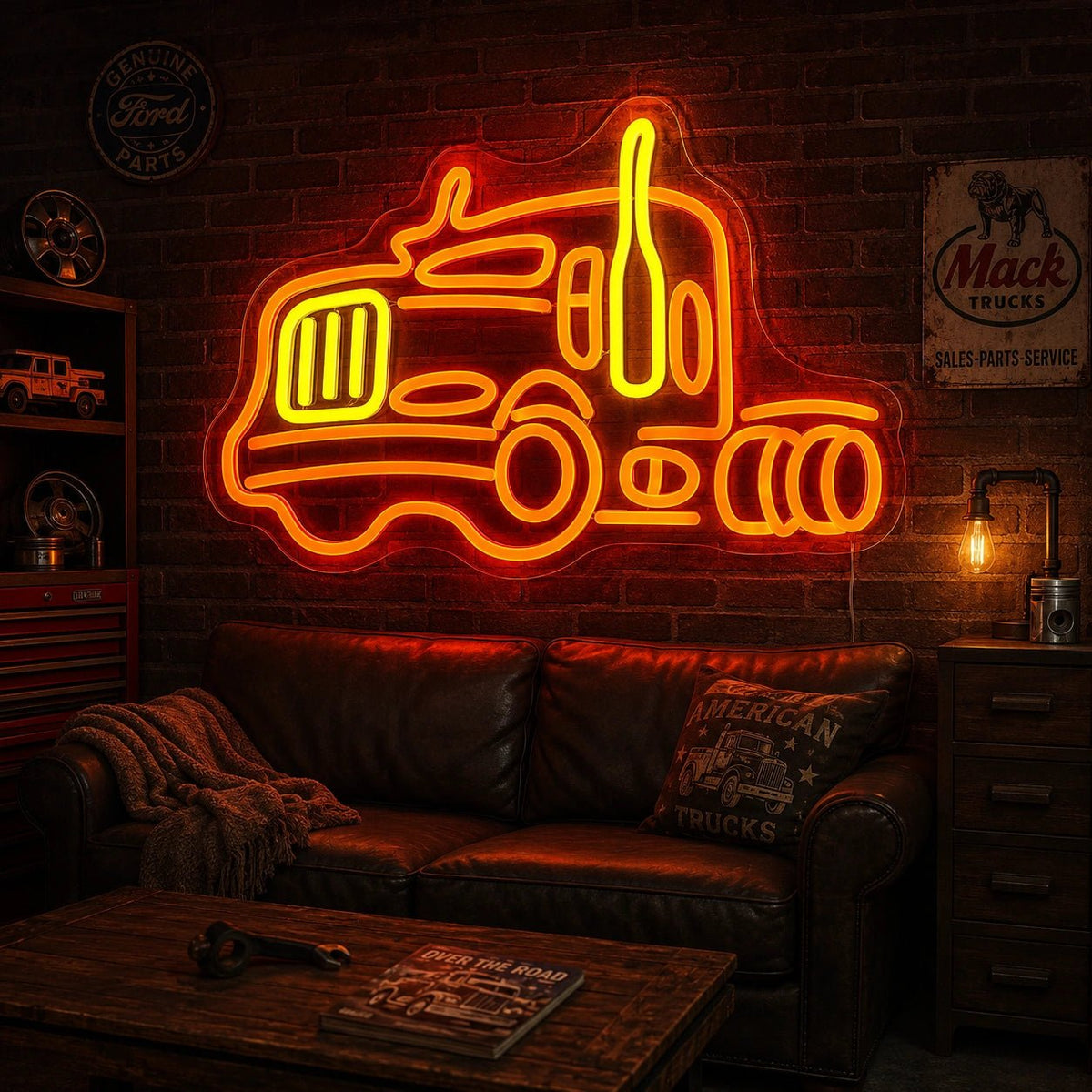 American Semi Truck LED Neon Sign - Shineneon