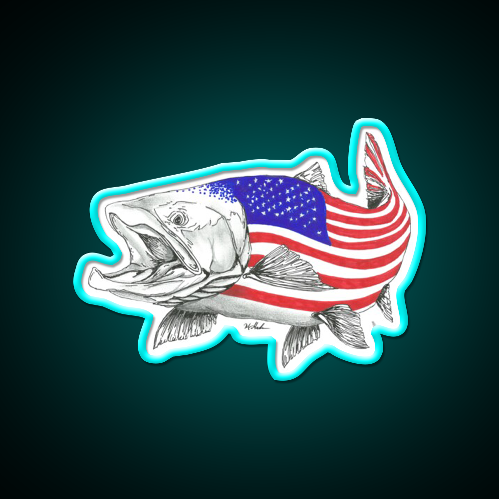 American Sl Head Salmon Beer Bar Decor Led Neon Sign Rgb Color - Size and dimension reference