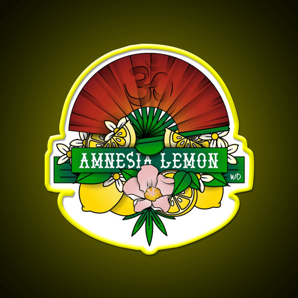 Amnesia Lemon Hemp Inspired Green Leaf Led Neon Sign Rgb Color - Shineneon