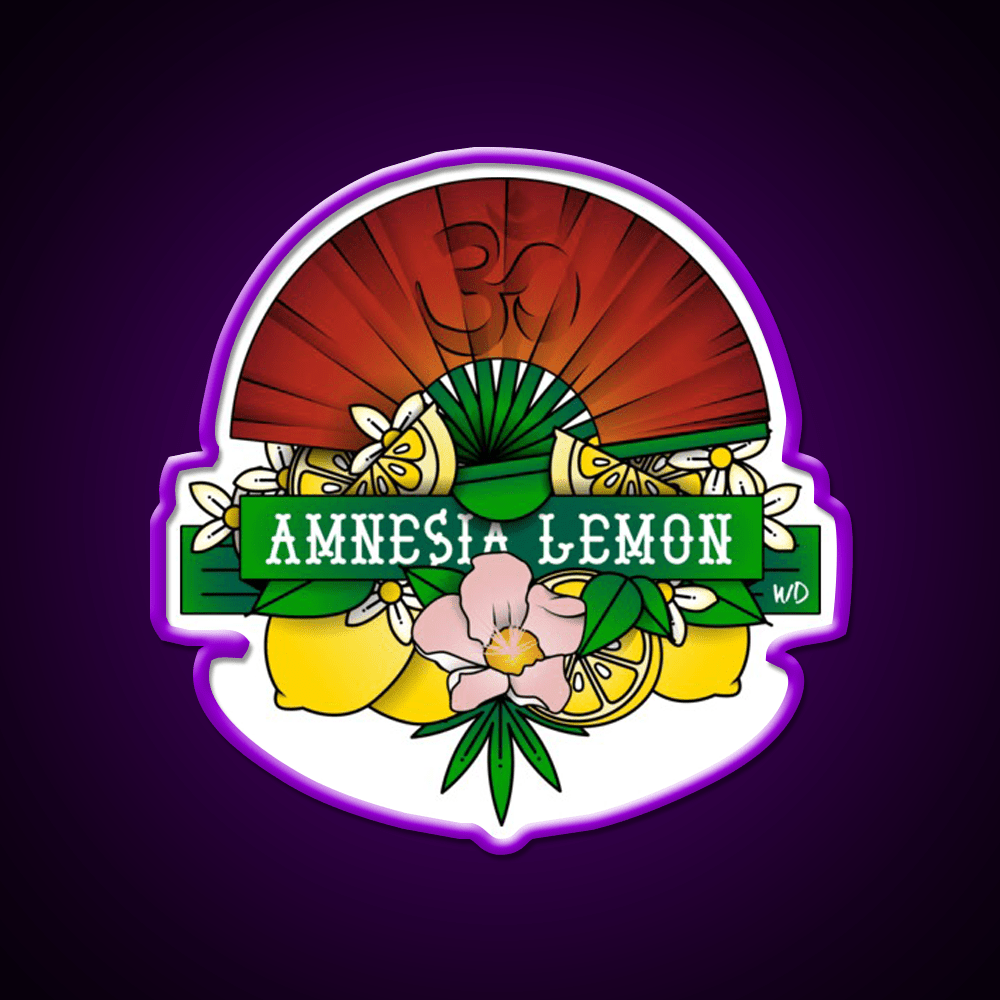 Amnesia Lemon Hemp Inspired Green Leaf Led Neon Sign Rgb Color - Shineneon