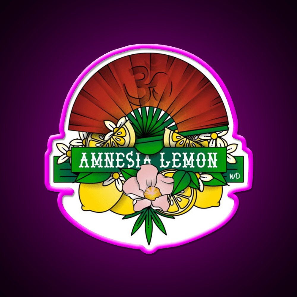 Amnesia Lemon Hemp Inspired Green Leaf Led Neon Sign Rgb Color - Shineneon