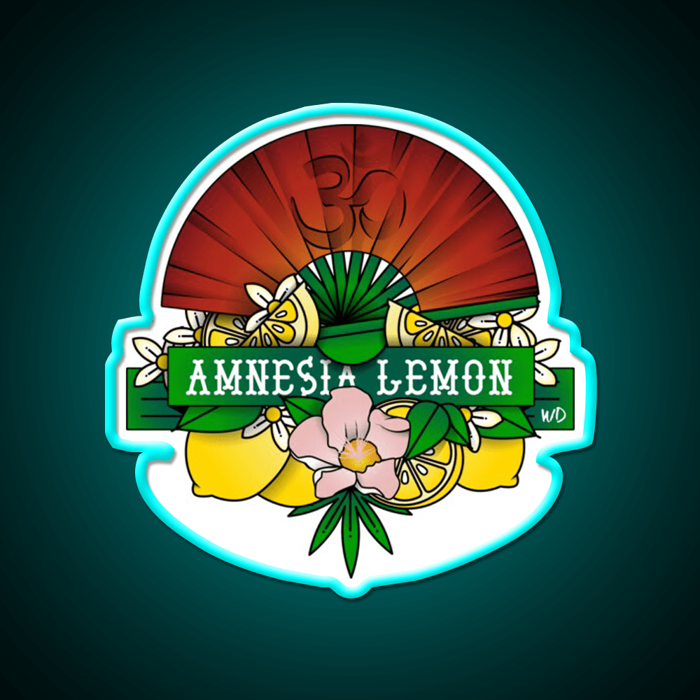 Amnesia Lemon Hemp Inspired Green Leaf Led Neon Sign Rgb Color - Shineneon