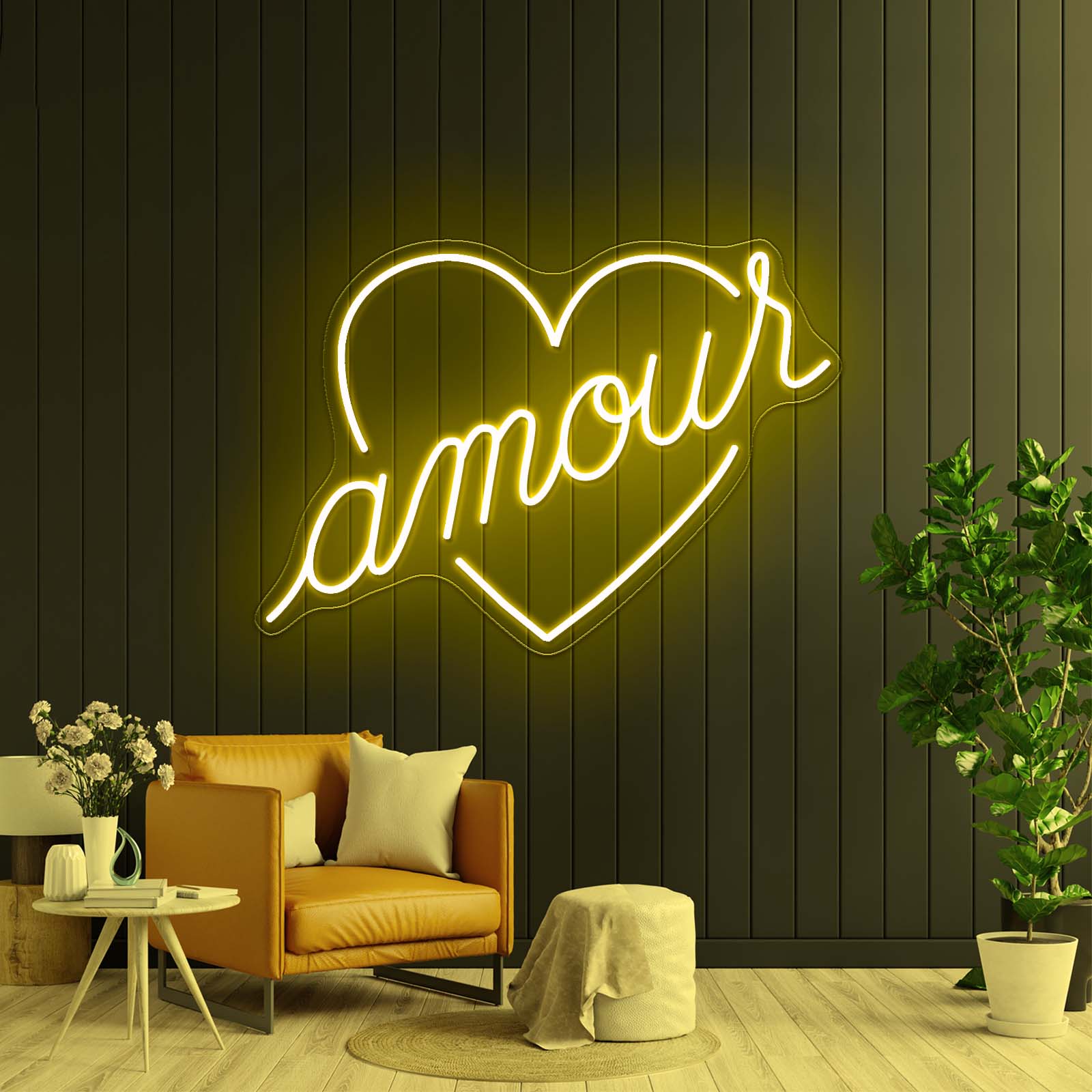 Amour Love Shape Led Neon Sign Wall Art - Shineneon
