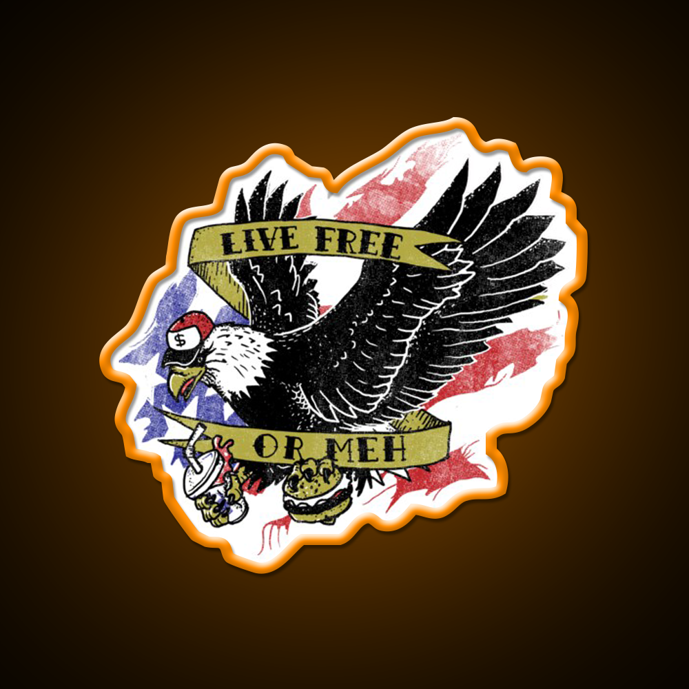 Amrica The Meh Fast Food Led Neon Sign For Burger Place Rgb Color