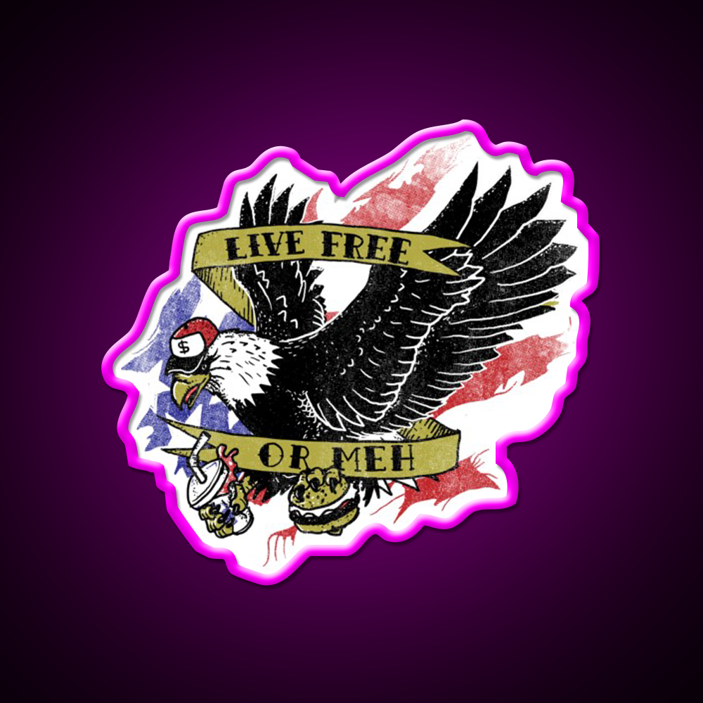 Amrica The Meh Fast Food Led Neon Sign For Burger Place Rgb Color