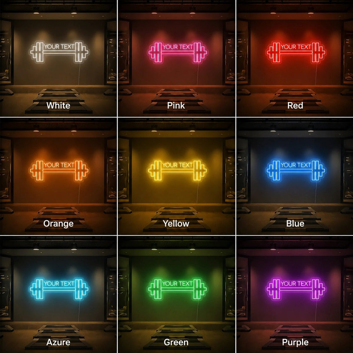 An Empty Gym With Rows LED Neon Sign - Shineneon