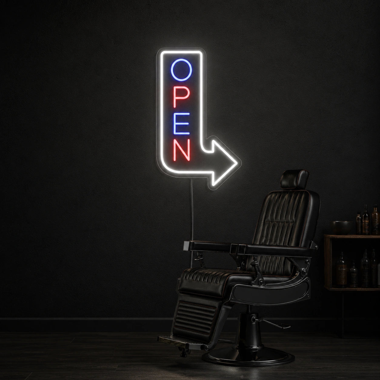 An Office Chair Sitting In LED Neon Sign - 01 Original Product Image