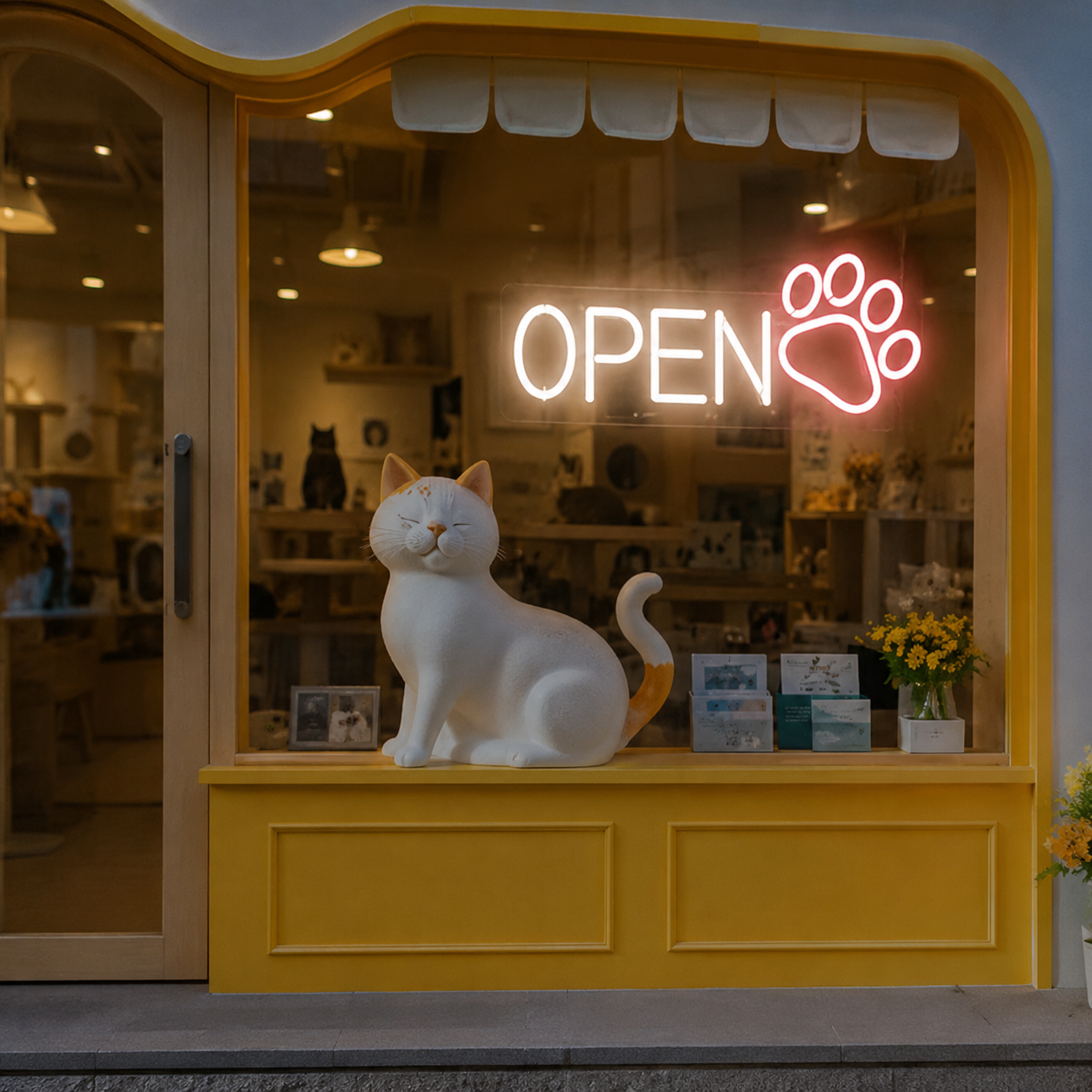 An Open With A LED Neon Sign - 03 Real Lifestyle Scene