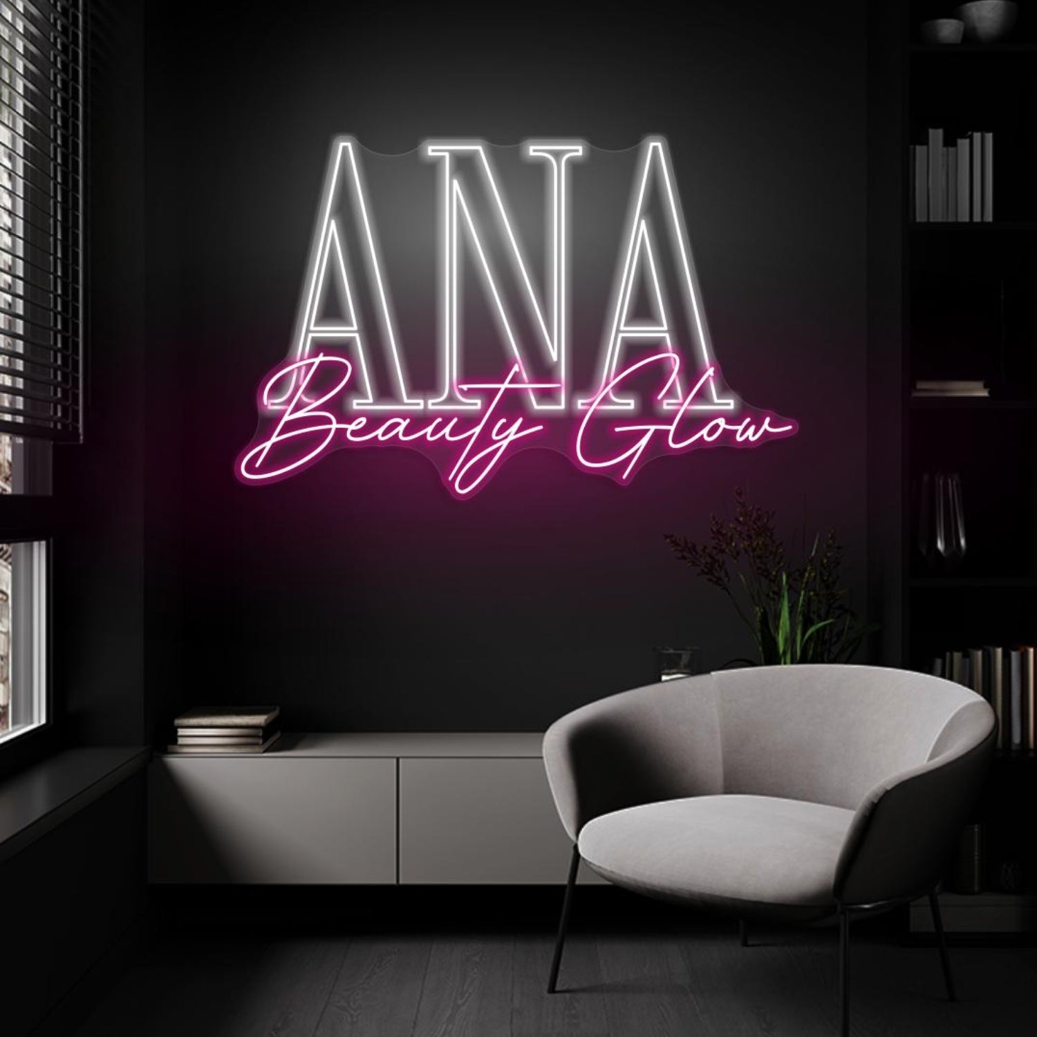 Ana Beauty Glow Led Neon Sign Modern Script Style Indoor Decor | Shineneon