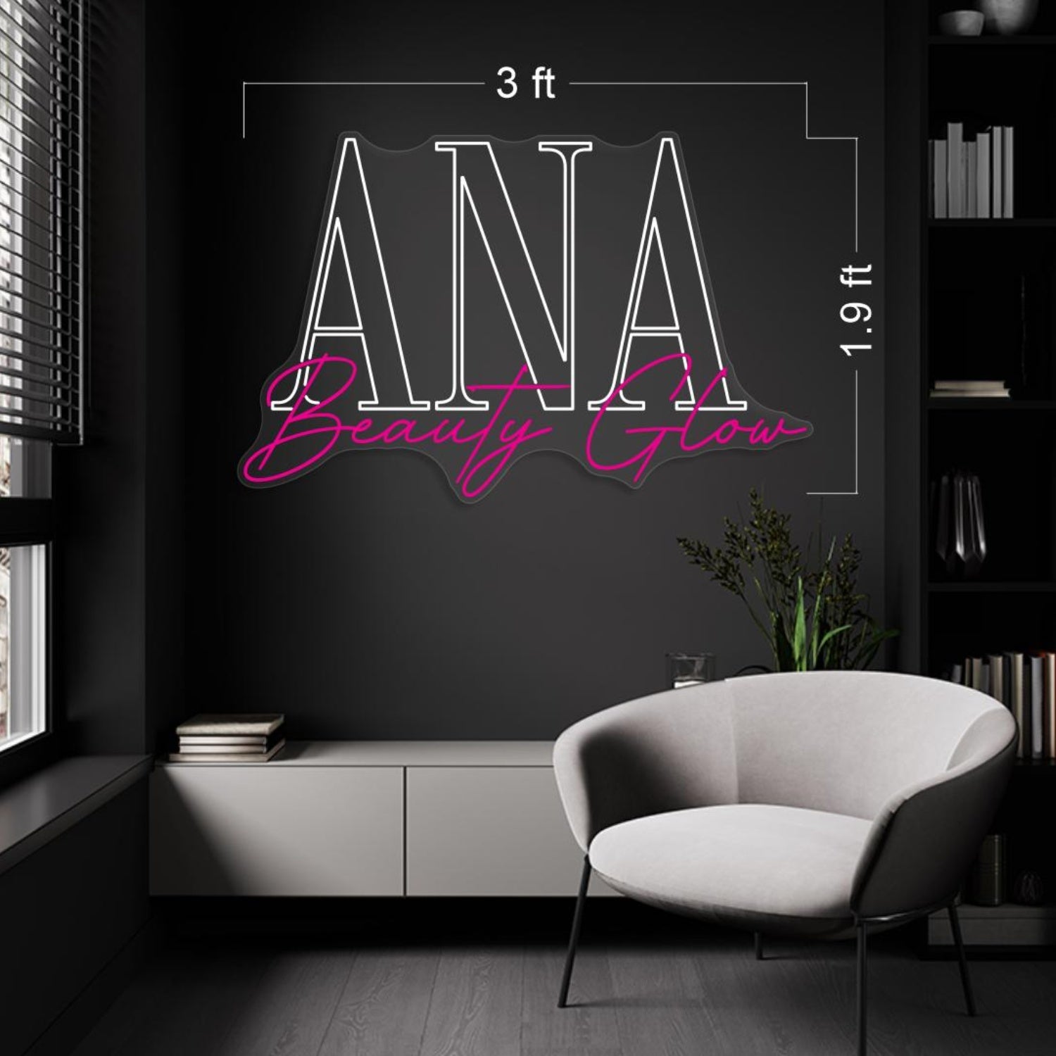 Ana Beauty Glow Led Neon Sign Modern Script Style Indoor Decor | Shineneon