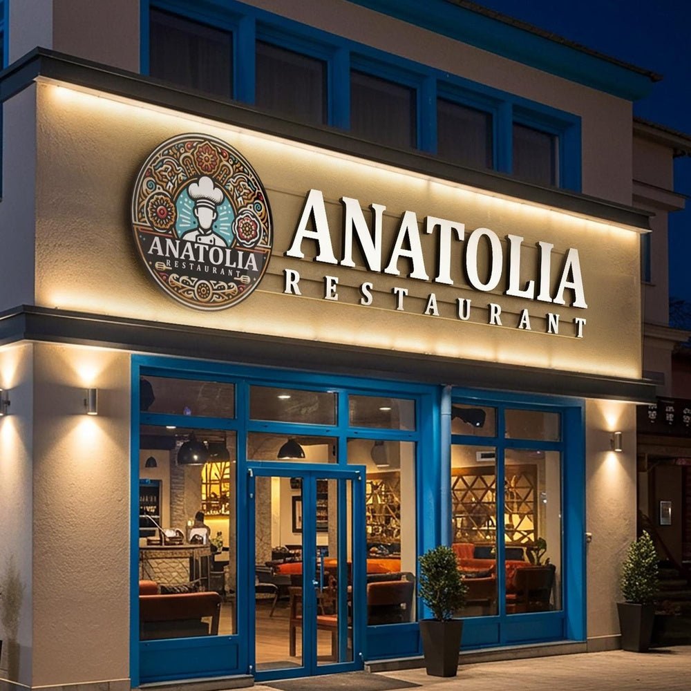 Anatolia Restaurant 3D Frontlit Channel Letters Led Light Sign - Shineneon
