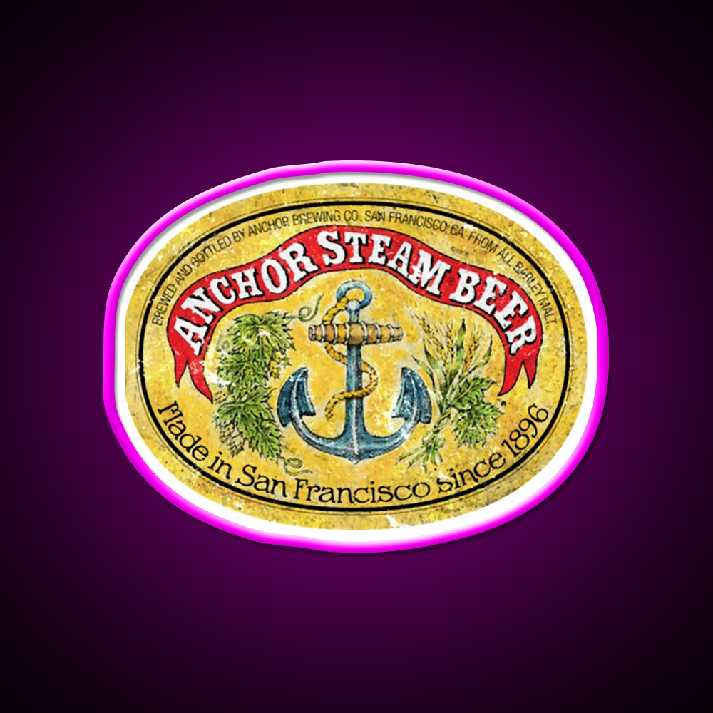 Anchor Steam Beer Bar Decor Led Neon Sign Rgb Color - Neon sign mounted on wall in room