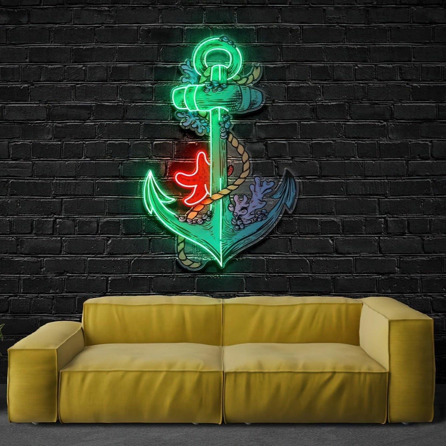 Anchors Up Led Neon Acrylic Artwork | Shineneon