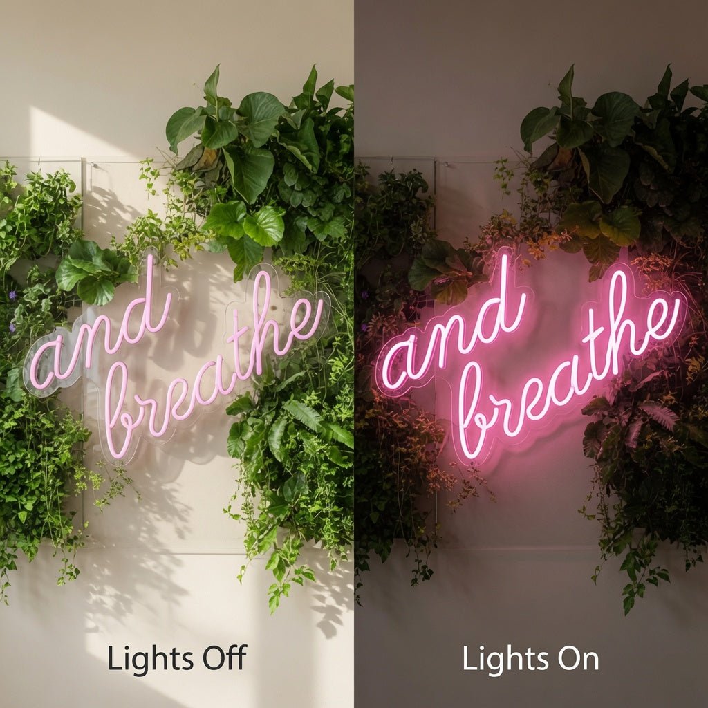 And Breathe LED Neon Sign Home Wall Art Wall Neon Sign - Shineneon