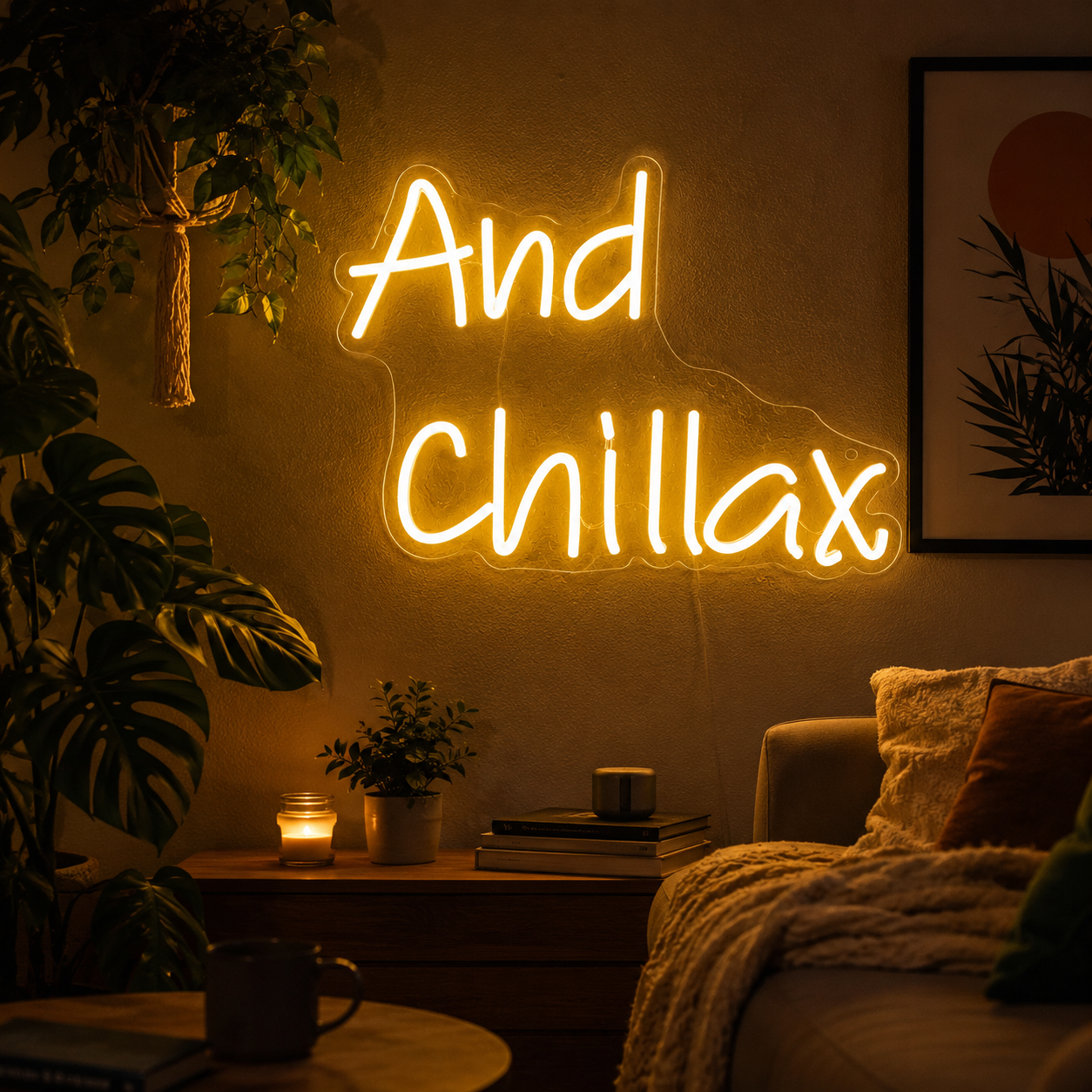 And Chillax LED Neon Sign - 03 Real Lifestyle Scene