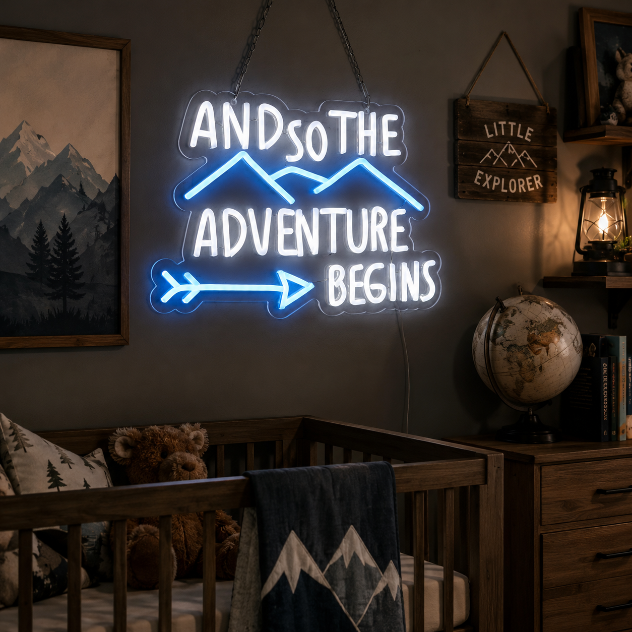 And So The Adventure Begins LED Neon Sign - 03 Real Lifestyle Scene
