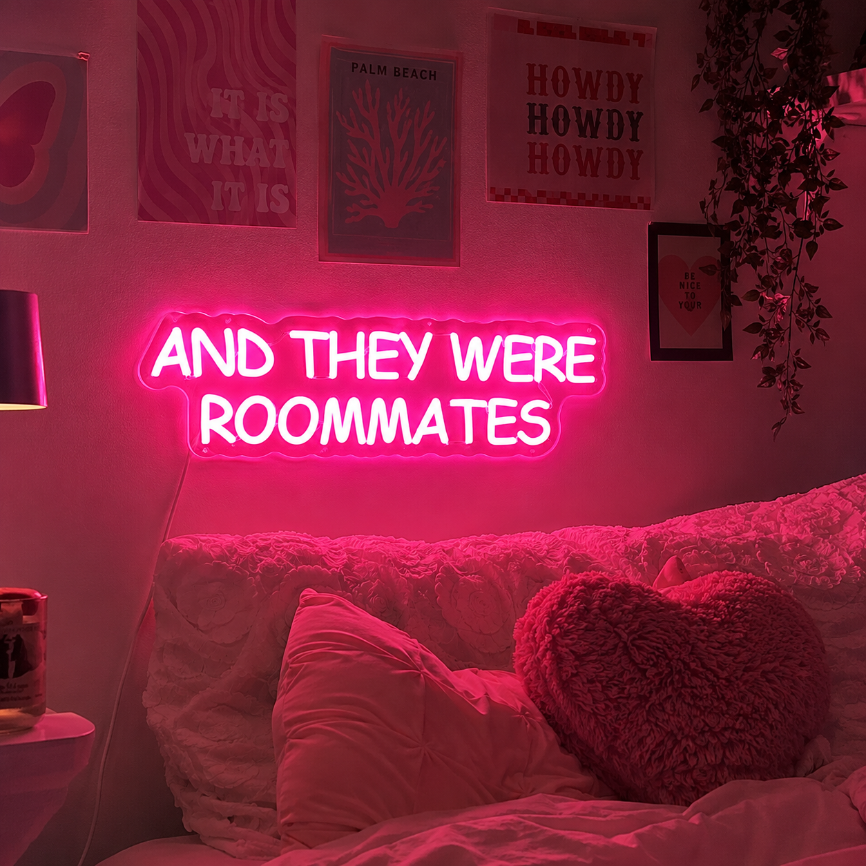 And They Were Roommates Room Decor LED Neon Sign - 03 Real Lifestyle Scene