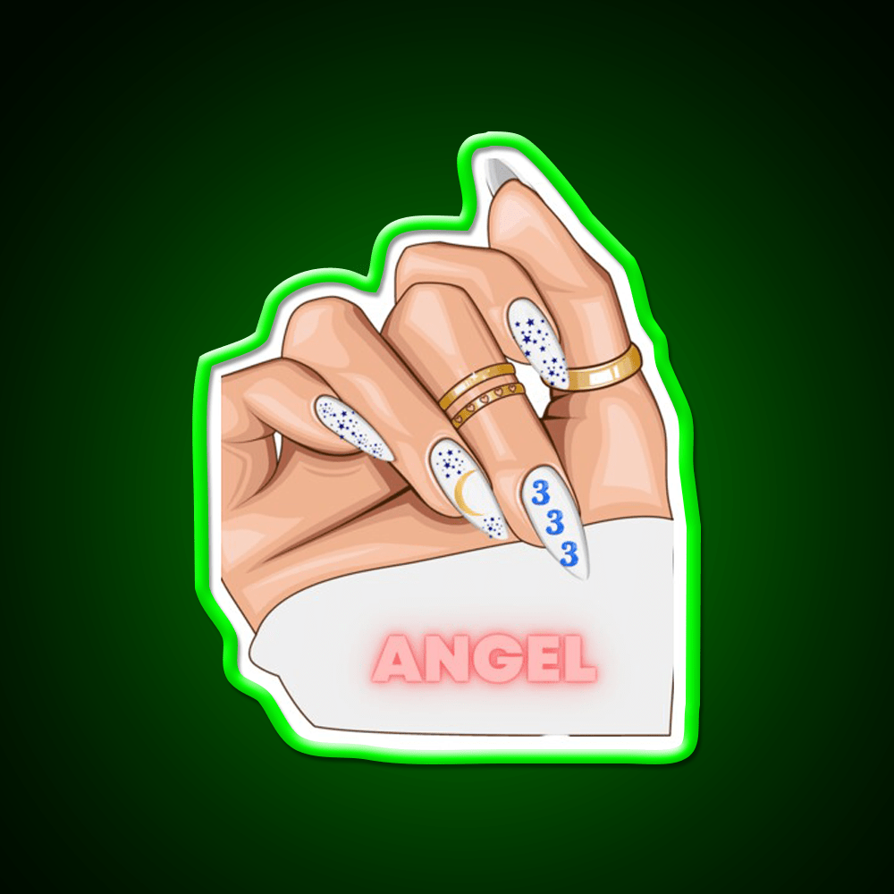 Angel 333 Nail Salon Led Neon Sign Rgb Color - Shineneon