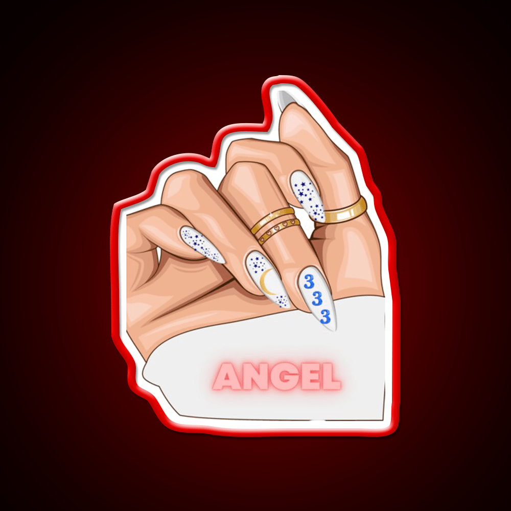 Angel 333 Nail Salon Led Neon Sign Rgb Color - Shineneon