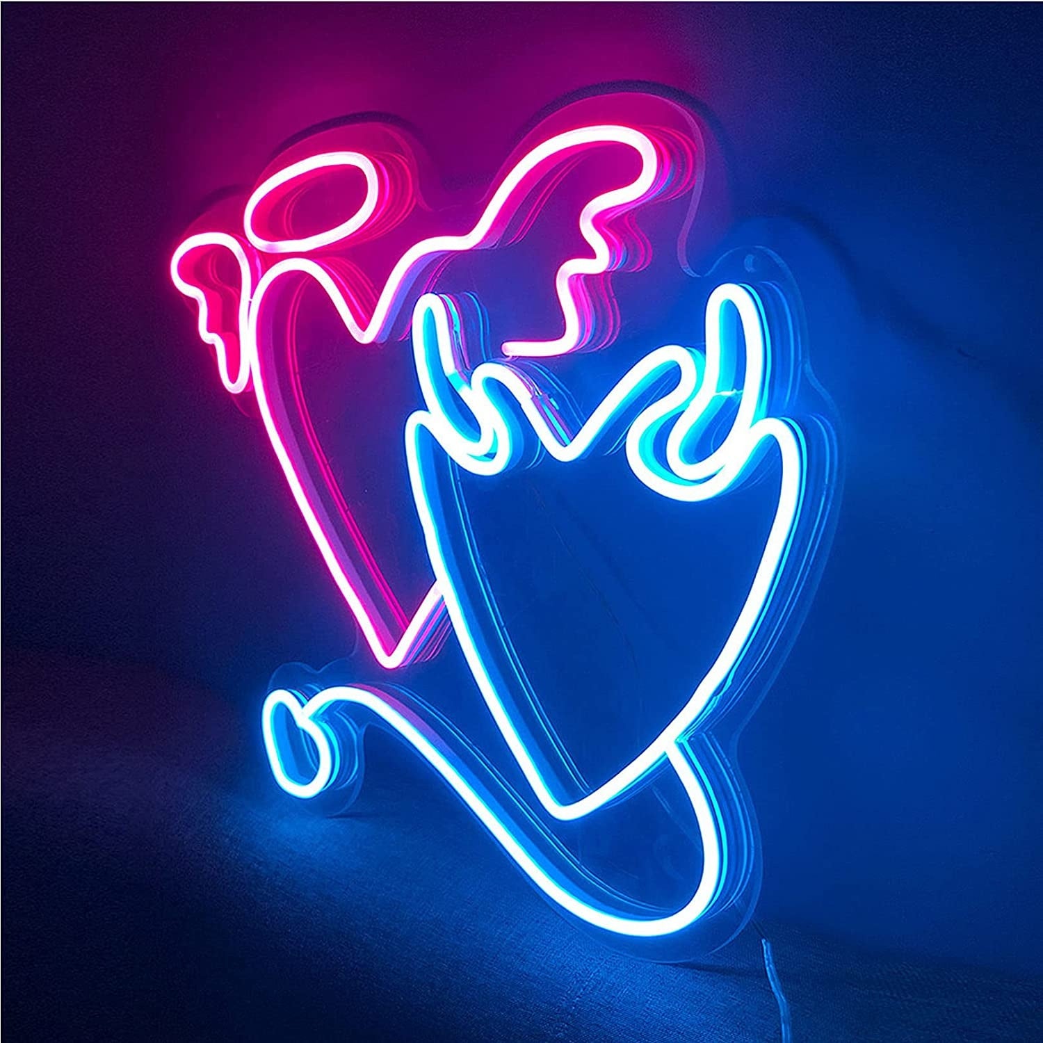 Angel And Devil Hearts Led Neon Light Sign | Shineneon