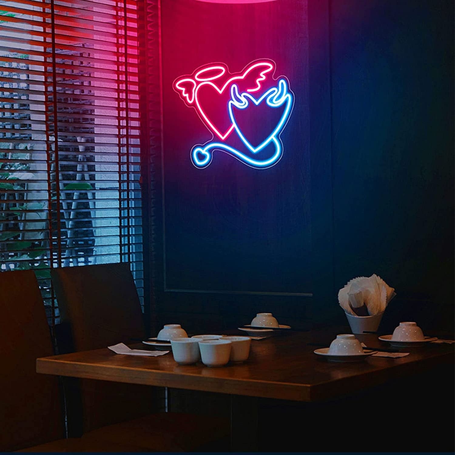 Angel And Devil Hearts Led Neon Light Sign | Shineneon